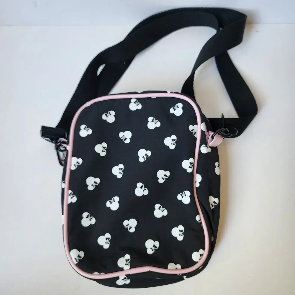 Disney Minnie Mouse Crossbody Purse Bioworld Bag Black Pink 9